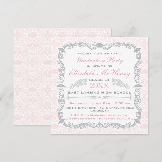 Aankondiging van de uitnodiging tot Afstuderen van (Voorkant / Achterkant)