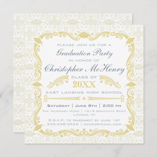 Aankondiging van de uitnodiging tot Afstuderen van (Voorkant / Achterkant)