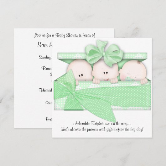 Aankondiging van de uitnodiging tot het Baby showe (Voorkant / Achterkant)