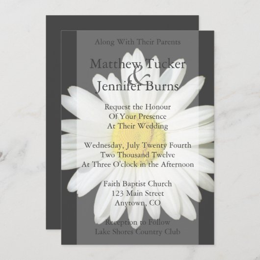 Aankondiging van de uitnodiging tot het huwelijk v (Voorkant / Achterkant)