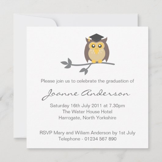 Aankondiging van de Uitnodiging van het Afstuderen (Achterkant)