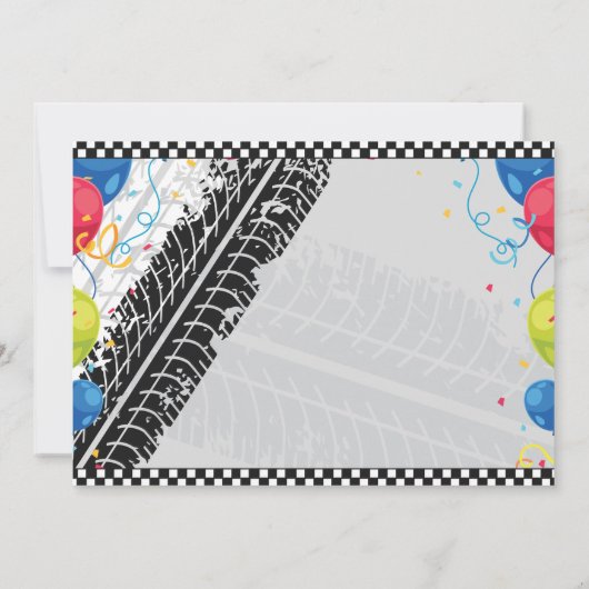 Aankondiging van de verjaardag met auto's en spore (Achterkant)