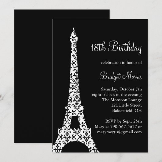 Aankondiging van de verjaardag van Tres Paris (zwa (Voorkant / Achterkant)