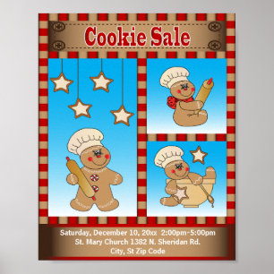 Aankondiging van de verkoop van Gingerbrood Cookie Poster