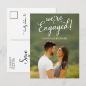 Aankondiging van de verloving en save the date briefkaart (Voorkant / Achterkant)