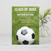 Aankondiging van de voetbal Graduation Party (Staand voorkant)