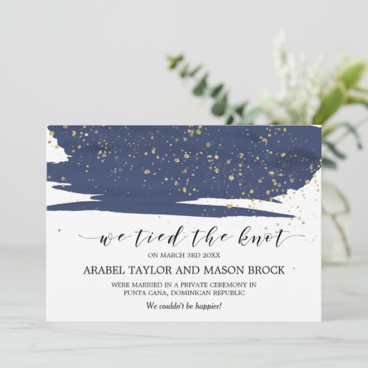 Aankondiging van de waterverf marine en Gold Elope (Staand voorkant)