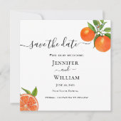 Aankondiging van de waterverf Oranje citrusbruilof (Voorkant)