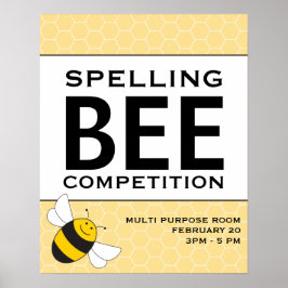 Aankondiging van de wedstrijd voor Spellingbijen P Poster