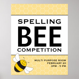 Aankondiging van de wedstrijd voor Spellingbijen P Poster