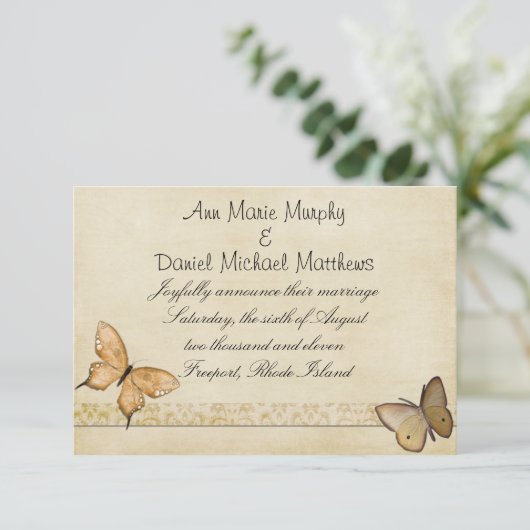 aankondiging van de weduwschap met Cream Butterfl (Staand voorkant)