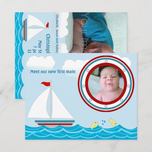 Aankondiging van de zagerboot Birth (Voorkant / Achterkant)