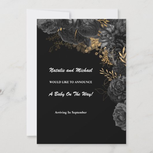 Aankondiging van de Zwangerschap van zwarte en gou (Voorkant)