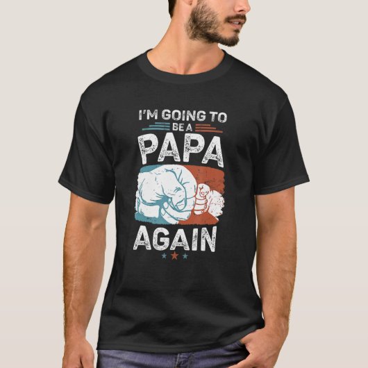 Aankondiging van de Zwangerschaps- en Baby in Papa T-shirt (Voorkant)