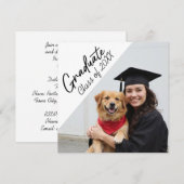 Aankondiging van diploma-uitreikingsfeest Afstudee (Voorkant / Achterkant)