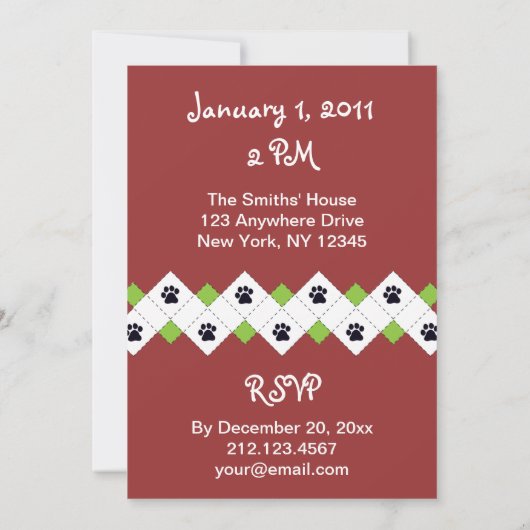 Aankondiging van Dog/Puppy Adoption Party (Achterkant)