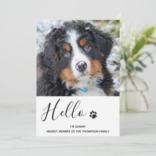 Aankondiging van Dog Puppy New Pet (Staand voorkant)