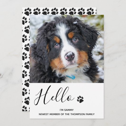 Aankondiging van Dog Puppy New Pet (Voorkant / Achterkant)