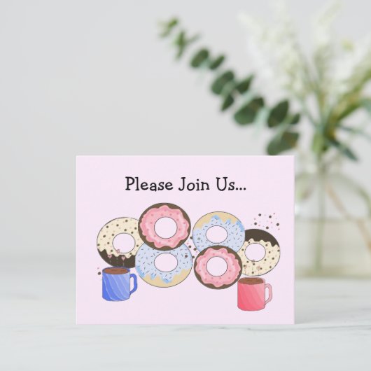 Aankondiging van donuts en koffie (Staand voorkant)