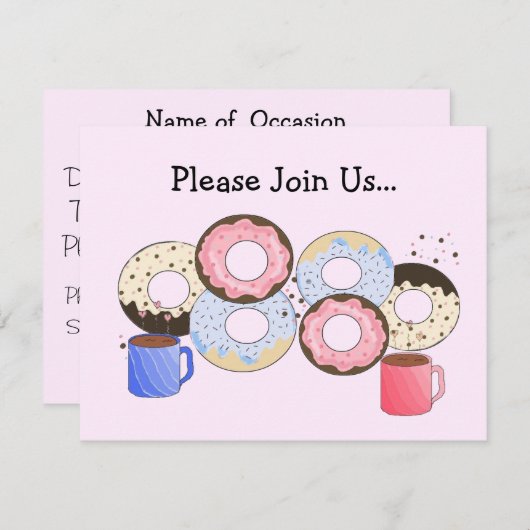 Aankondiging van donuts en koffie (Voorkant / Achterkant)