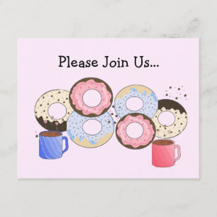 Aankondiging van donuts en koffie