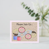 Aankondiging van donuts en koffie (Staand voorkant)