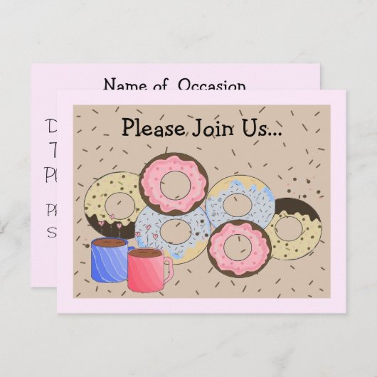 Aankondiging van donuts en koffie (Voorkant / Achterkant)