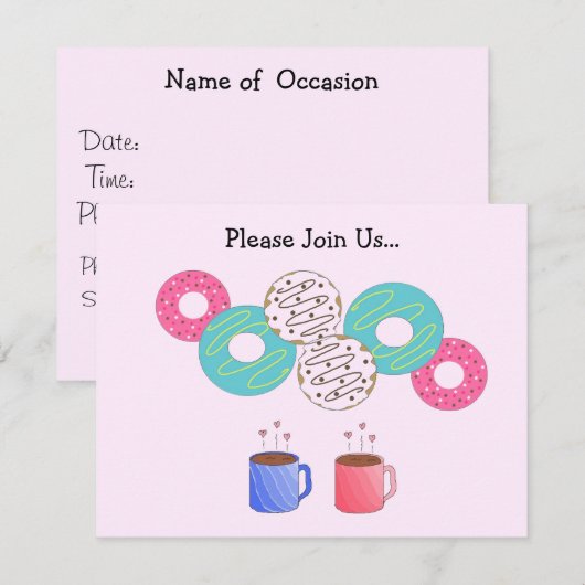 Aankondiging van donuts en koffie (Voorkant / Achterkant)