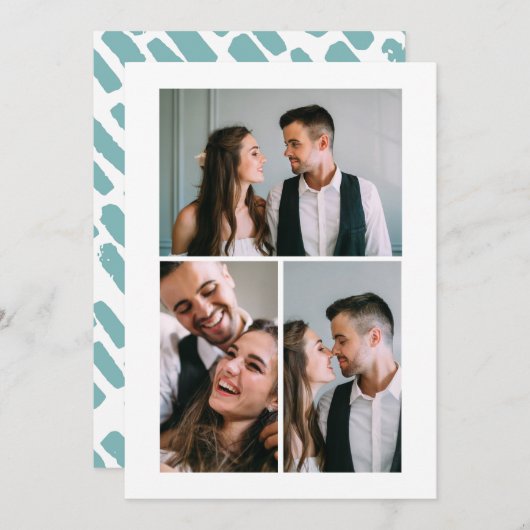 Aankondiging van drie foto's na bruiloft (Voorkant / Achterkant)
