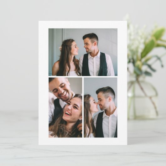 Aankondiging van drie foto's na bruiloft (Staand voorkant)