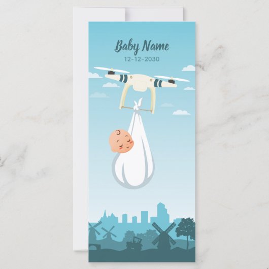Aankondiging van Drone Baby Birth (Voorkant)