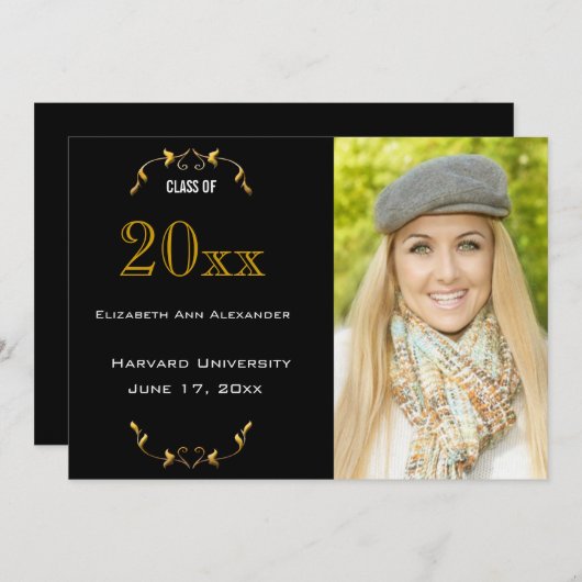 Aankondiging van een afstuderen partij (Voorkant / Achterkant)