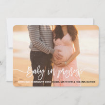 Aankondiging van een baby in aantocht