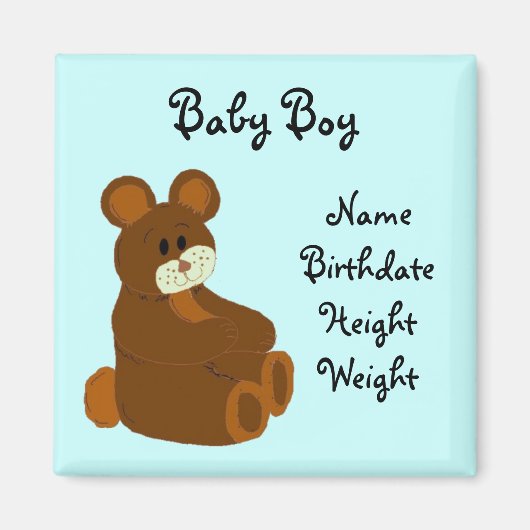 Aankondiging van een baby magneet (Voorkant)