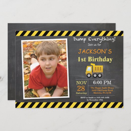 Aankondiging van een "Birthday Dump Truck"-project (Voorkant / Achterkant)