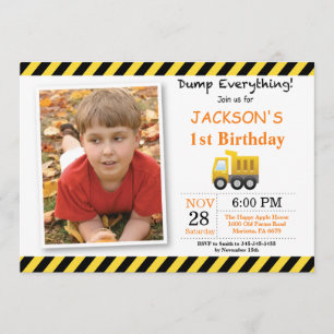 Aankondiging van een "Birthday Dump Truck"-project
