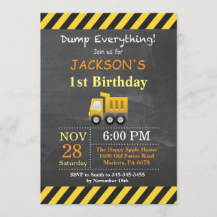 Aankondiging van een "Birthday Dump Truck"-project