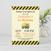 Aankondiging van een "Birthday Dump Truck"-project (Staand voorkant)