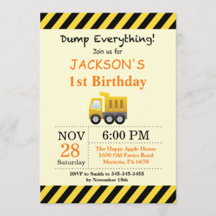 Aankondiging van een "Birthday Dump Truck"-project