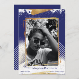 Aankondiging van een crème- en goudvormig Afstuder