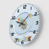 Aankondiging van een Cute Olifant Baby Jongen Grote Klok (Hoek)