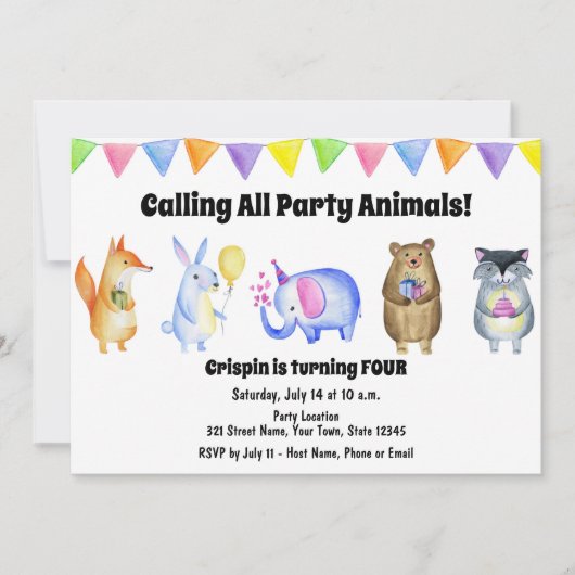 Aankondiging van een feestdag voor dieren (Voorkant)