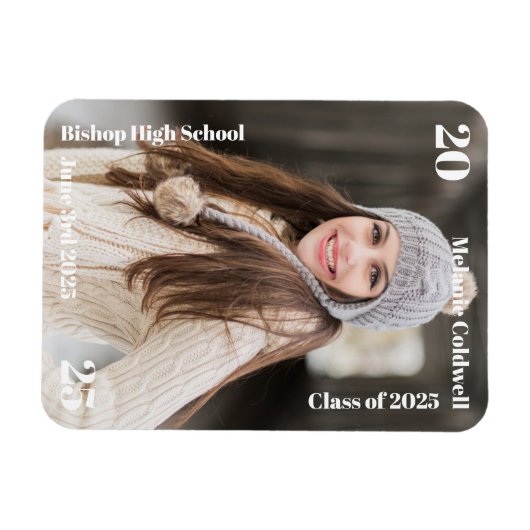 Aankondiging van een gepersonaliseerd Afstuderen Magneet (Horizontaal)