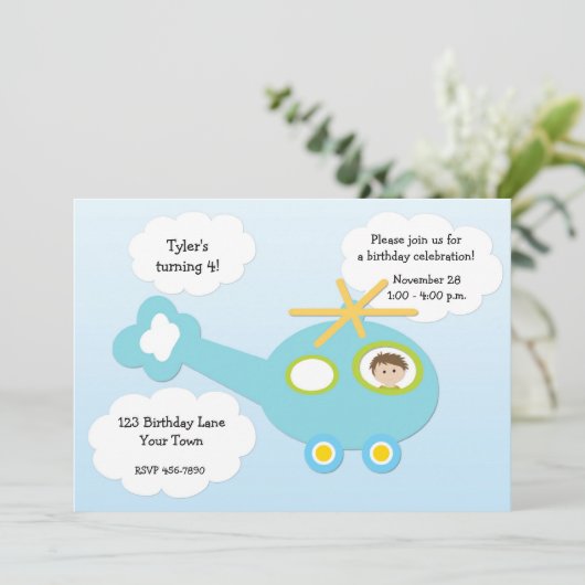 Aankondiging van een helikopter (Staand voorkant)