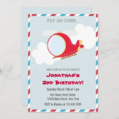 Aankondiging van een helikopter Birthday Party (Voorkant / Achterkant)