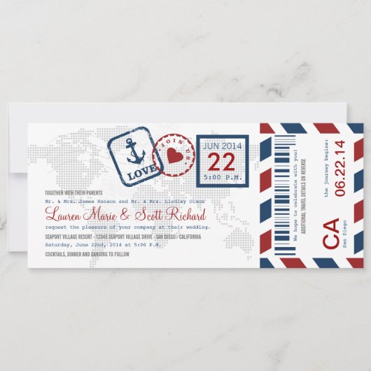 Aankondiging van een instapkaart voor Nautical Air (Voorkant)