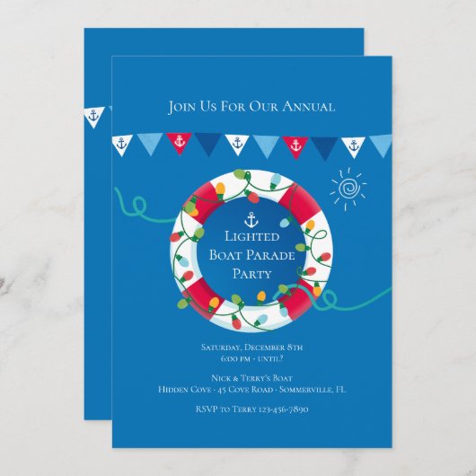 Aankondiging van een "light-boat parade" (Voorkant / Achterkant)
