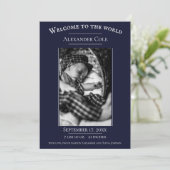 Aankondiging van een marineminimalistische foto va (Staand voorkant)