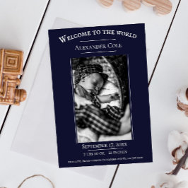 Aankondiging van een marineminimalistische foto va