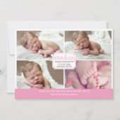 Aankondiging van een meisje voor baby's/bedankt ka (Voorkant)